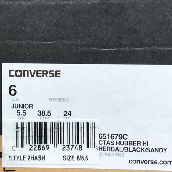 Converse CTAS Rubber Hi Herbal‎ Black Sandy Shoes - Picture 8 of 8